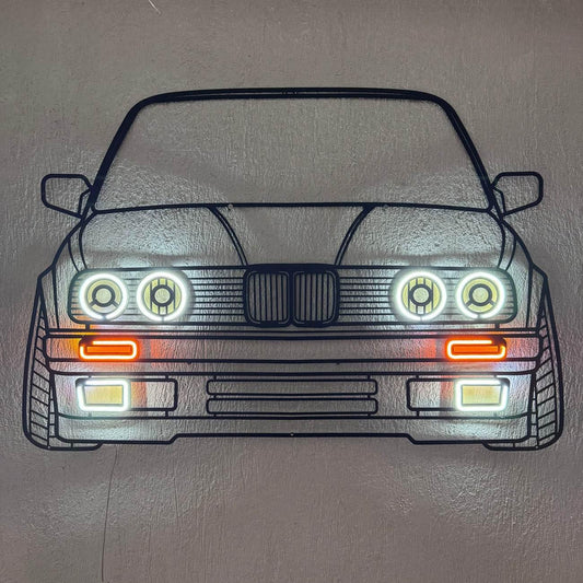 E30 Front — Neon LED Metal Wall Art - Metal Art