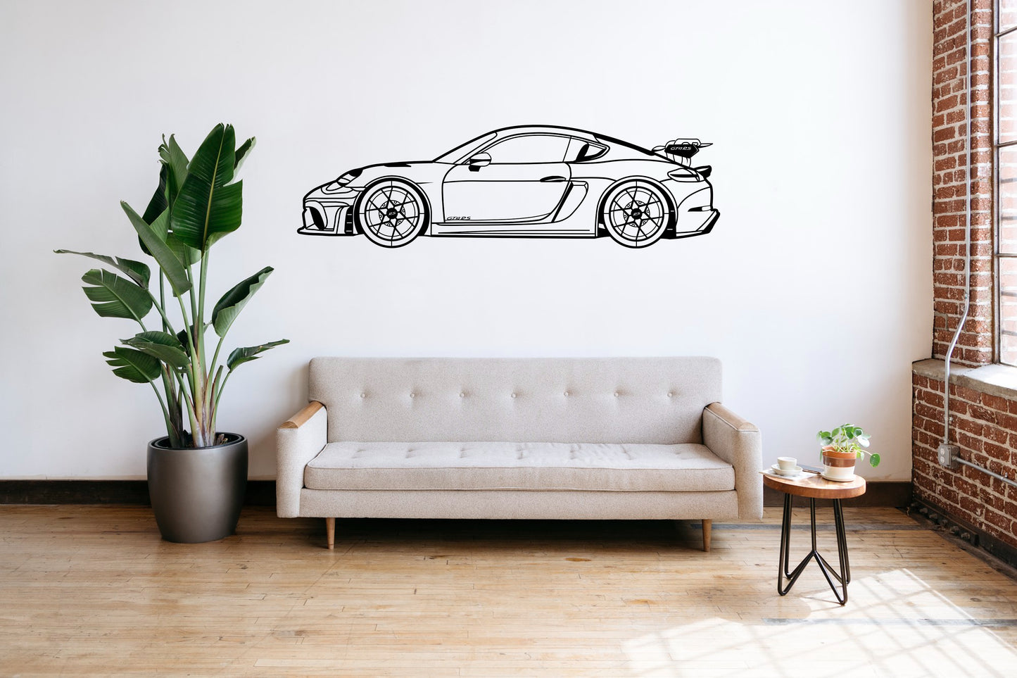 718 Cayman GT4 RS - Side View - Metal Wall Art