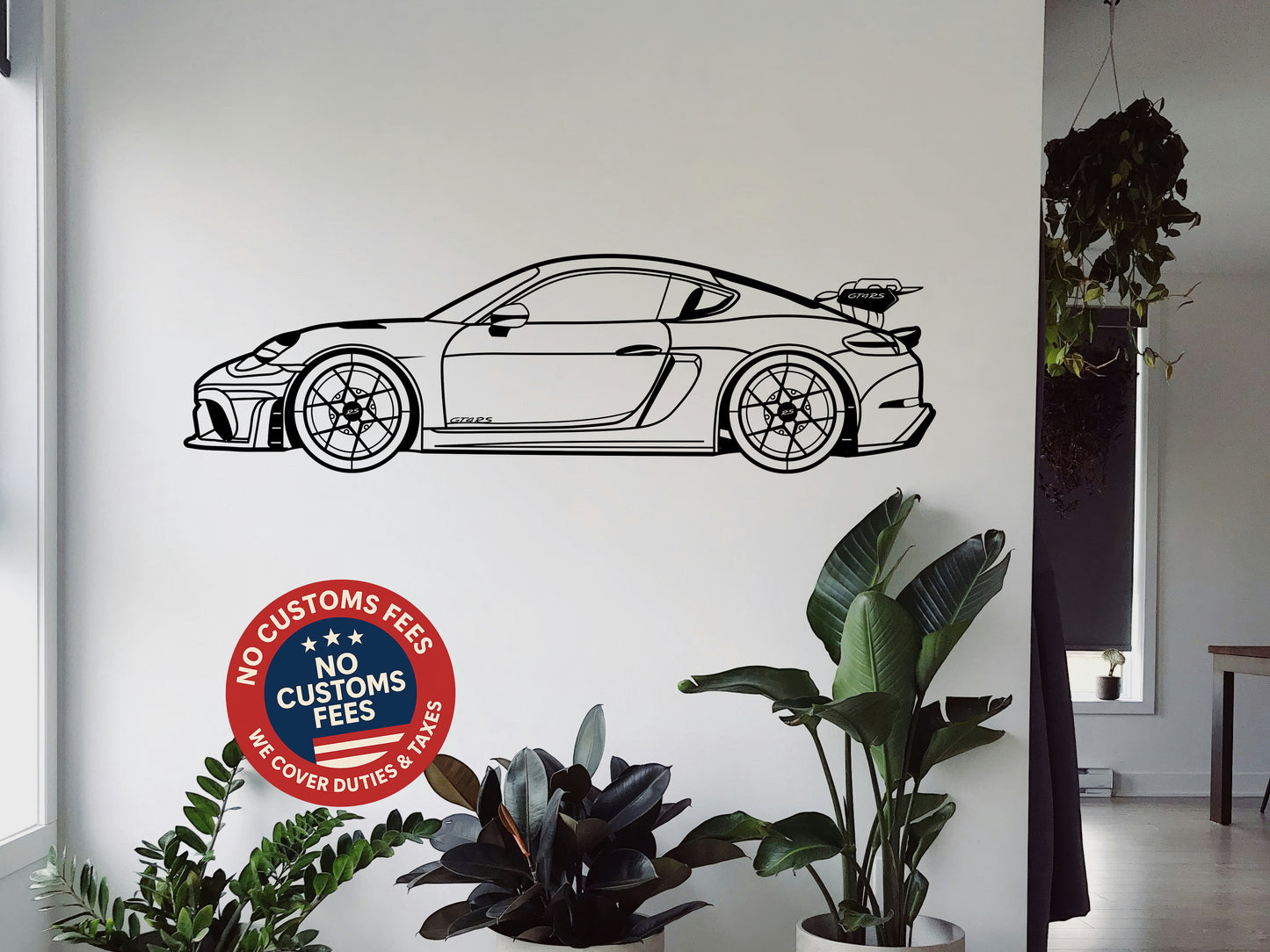 718 Cayman GT4 RS - Side View - Metal Wall Art