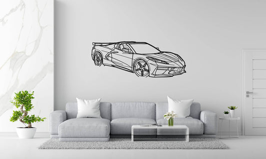 Corvette C8 HTC Angle - Metal Wall Art - Metal Art