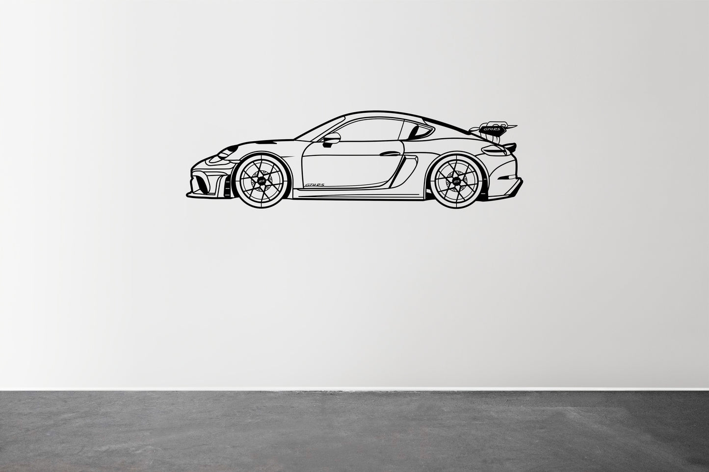 718 Cayman GT4 RS - Side View - Metal Wall Art