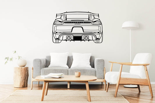 718 Cayman GT4 RS Rear View - Metal Wall Art - Metal Art