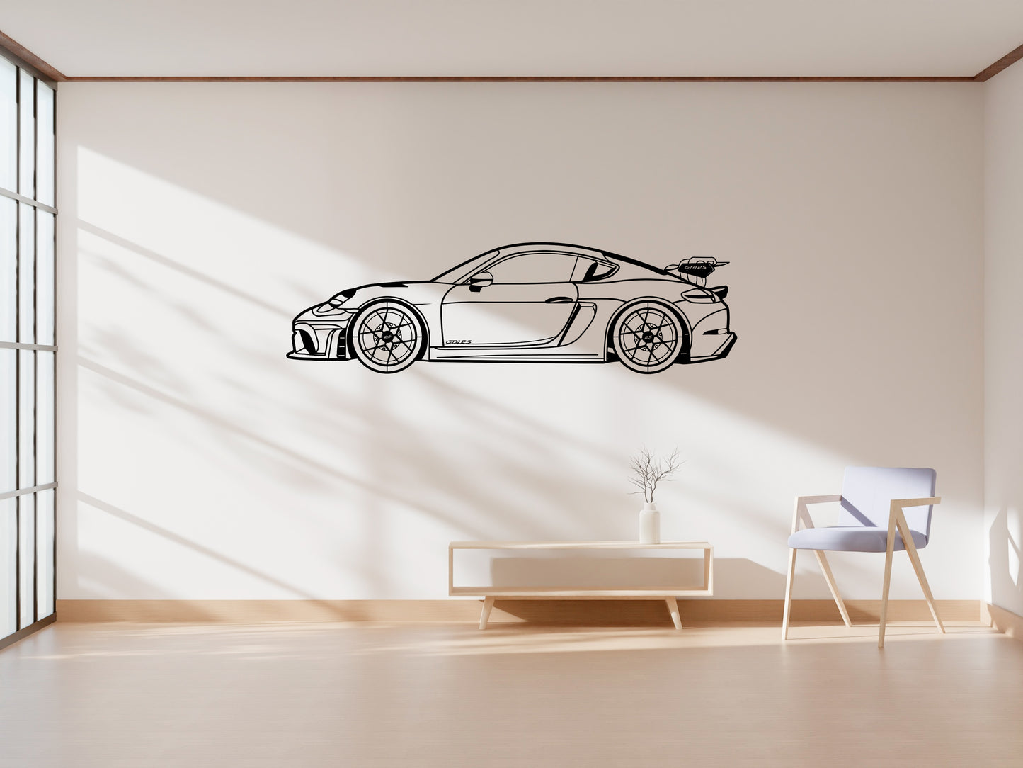 718 Cayman GT4 RS - Side View - Metal Wall Art