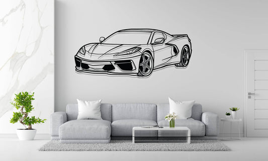 Corvette C8 - Metal Wall Art - Metal Art