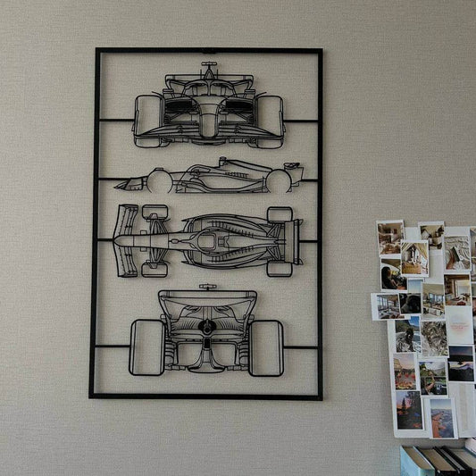 F1 Frame Silhouette - Metal Wall Art - Metal Art