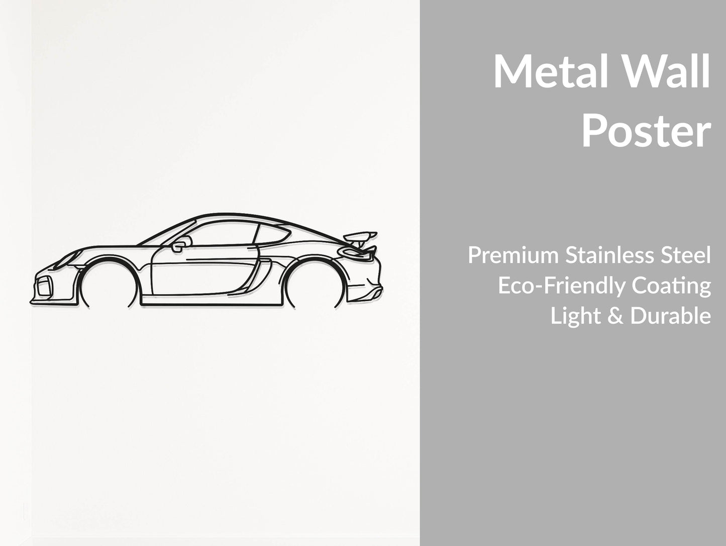 718 Cayman GT4 - Metal Wall Art - Metal Art