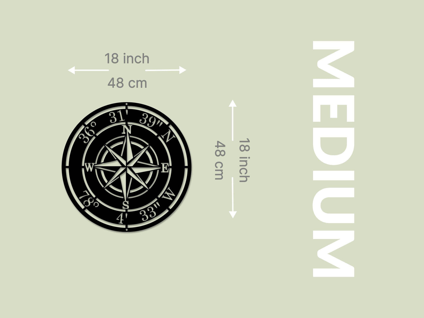 Custom Compass Rose Metal Art - Metal Art