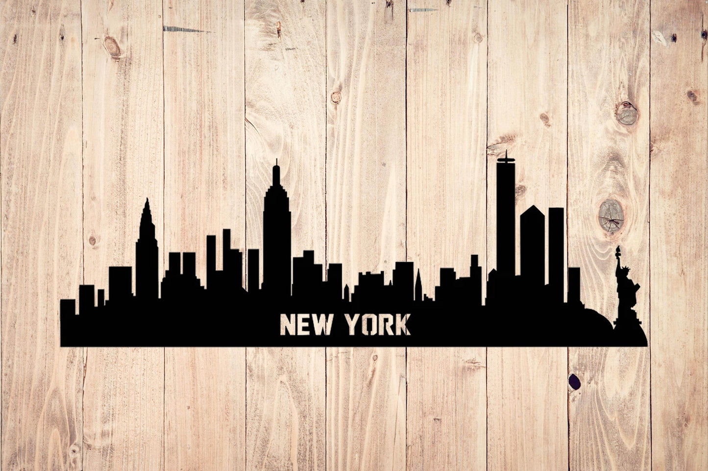 New York Steel Skyline Poster - Metal Art
