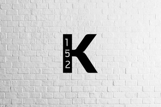 Custom Monogram Address Sign - Metal Art