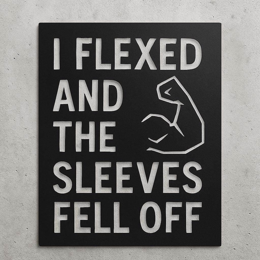 I Flexed and the Sleeves Fell Off - Metal Art