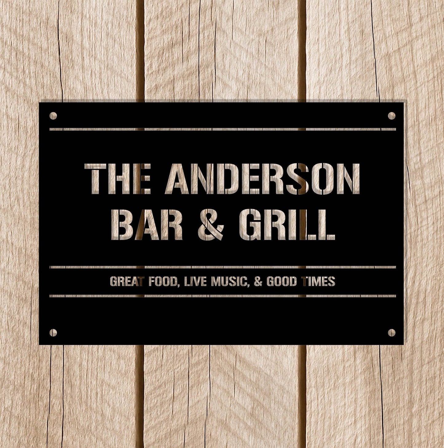 Personalized Family Bar & Grill Metal Sign - Metal Art