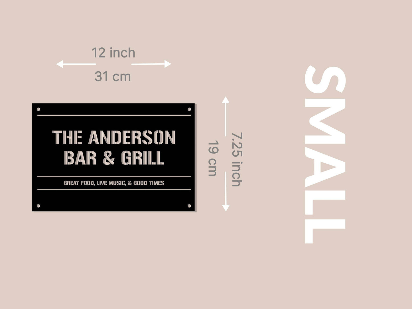 Personalized Family Bar & Grill Metal Sign - Metal Art