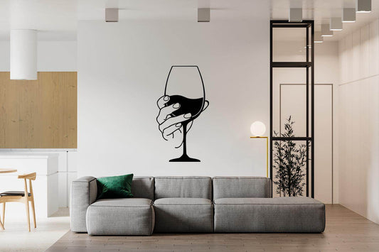 Wine Glass Metal Wall Decor - Metal Art
