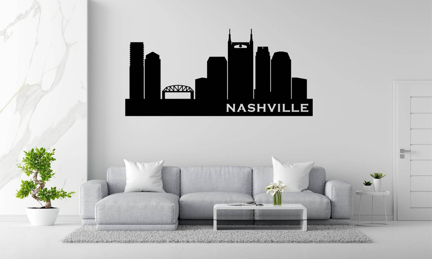 Nashville Skyline Metal Wall Art - Metal Art
