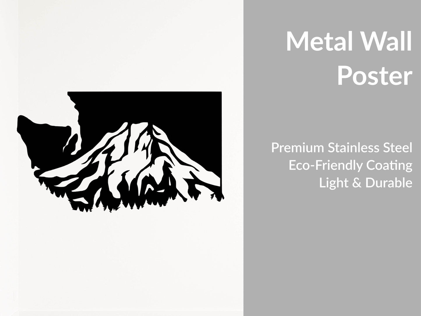Washington State Mountain - Metal Art