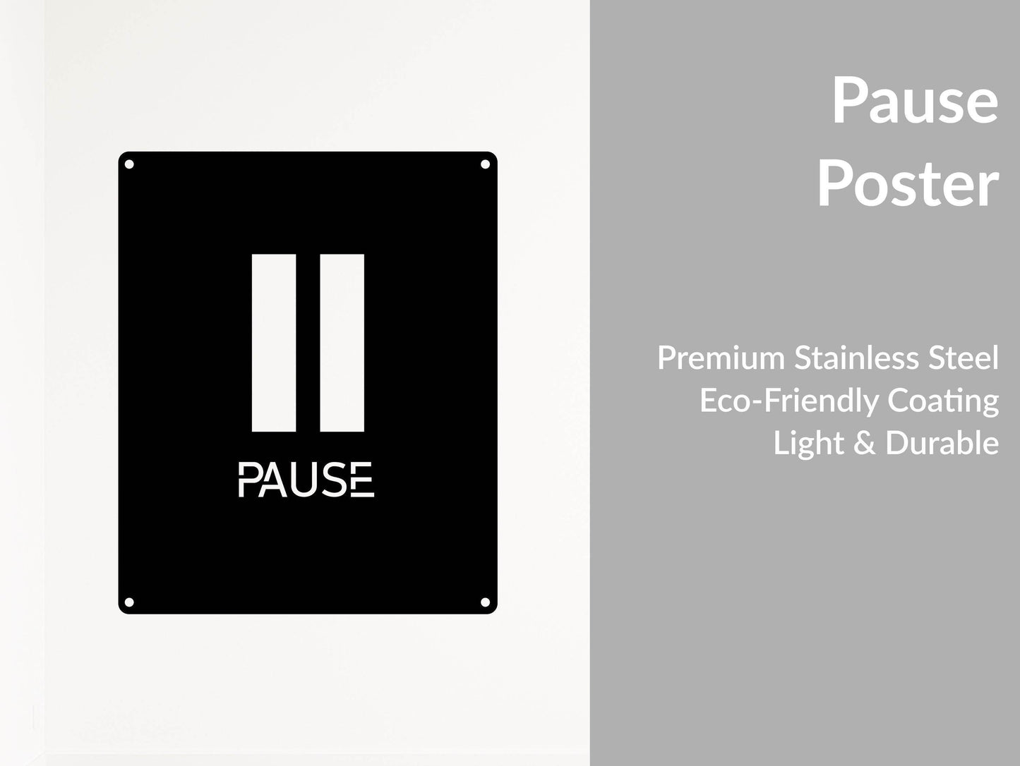 Pause Metal Wall Art - Metal Art