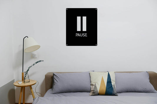 Pause Metal Wall Art - Metal Art