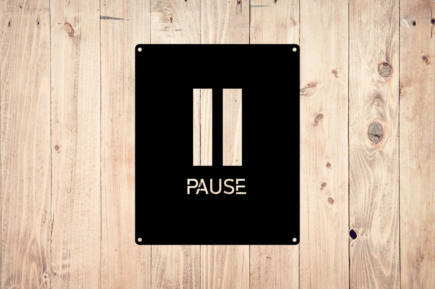 Pause Metal Wall Art - Metal Art