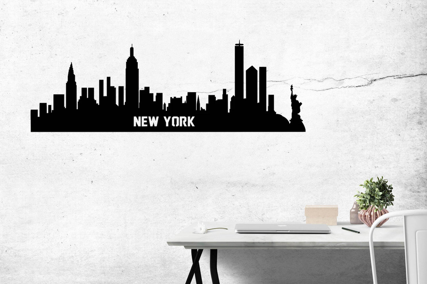 New York Steel Skyline Poster - Metal Art