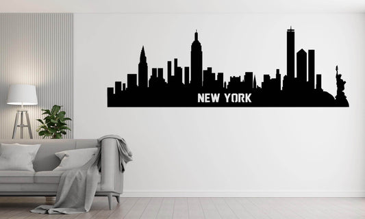 New York Steel Skyline Poster - Metal Art