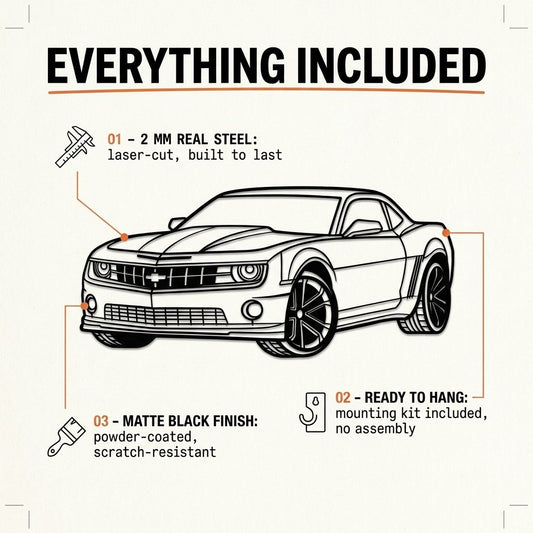 Camaro 5th Gen - Metal Wall Art - lifestyle