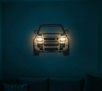 Defender Front — Neon LED Metal Wall Art - Metal Art