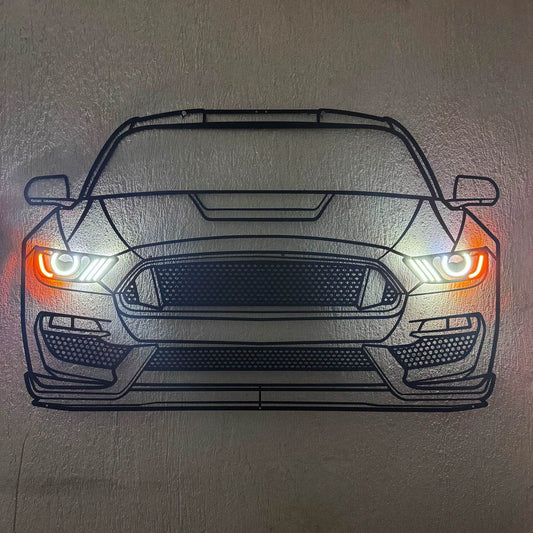 2017 Mustang Shelby GT350 Front — Neon LED Metal Wall Art - Metal Art