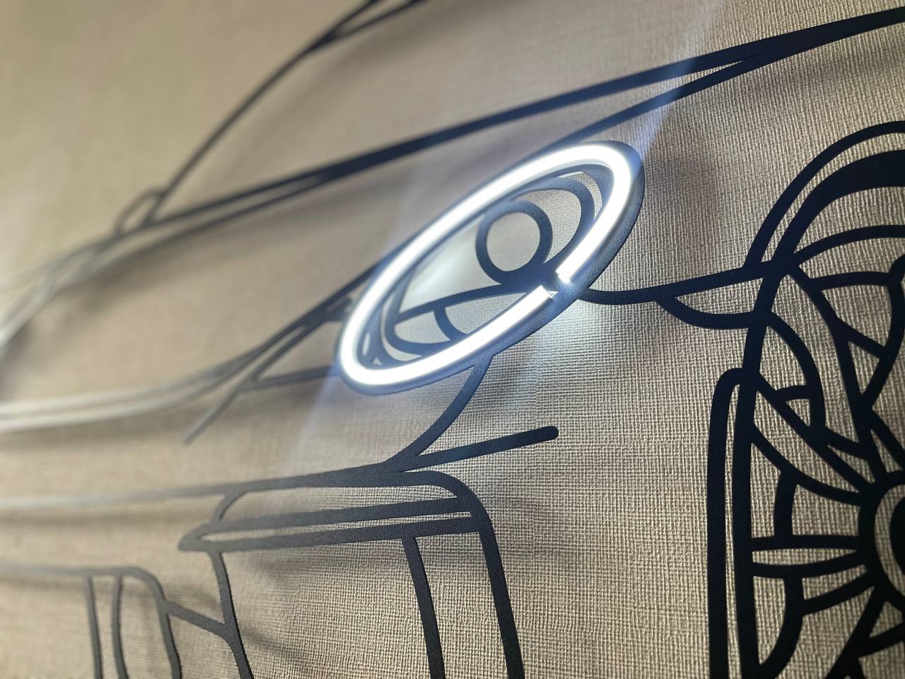 911 GT3  — Neon Metal Wall Art