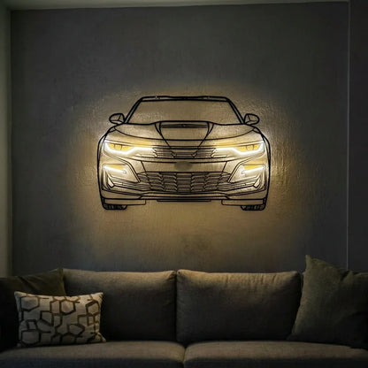 Camaro Front — Neon LED Metal Wall Art - Metal Art