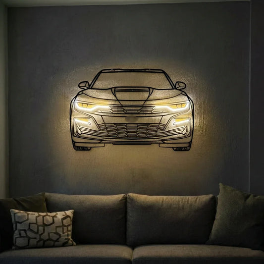 Camaro Front — Neon LED Metal Wall Art - Metal Art