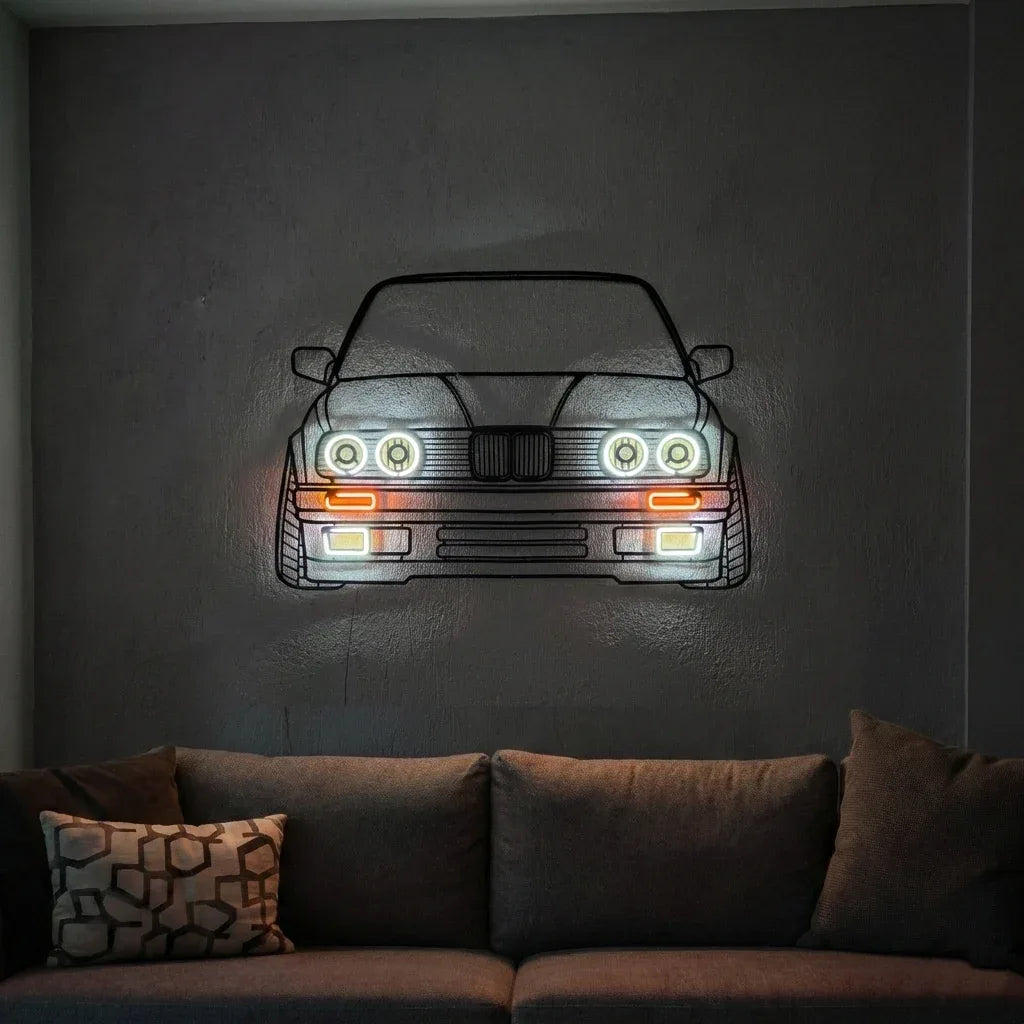 E30 Front — Neon LED Metal Wall Art - Metal Art