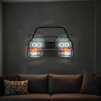E30 Front — Neon LED Metal Wall Art - Metal Art