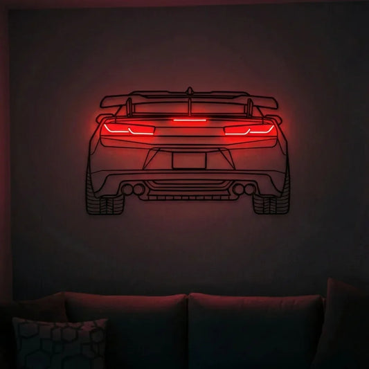Camaro Back — Neon LED Metal Wall Art - Metal Art