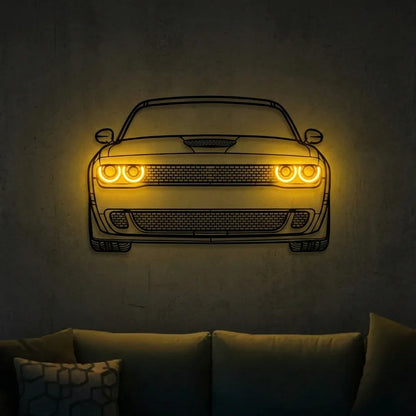 Challenger Front — Neon LED Metal Wall Art - Metal Art