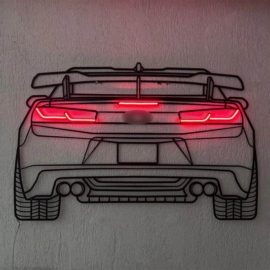 Camaro Back — Neon LED Metal Wall Art - Metal Art
