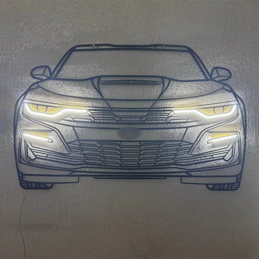 Camaro Front — Neon LED Metal Wall Art - Metal Art
