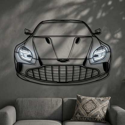 Defender Front — Neon LED Metallwandkunst