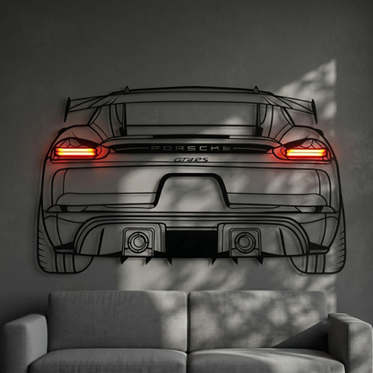 Defender Front — Neon LED Metallwandkunst