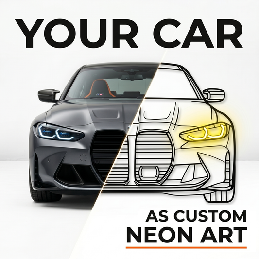 Personalized Car Neon - Metal Wall Art
