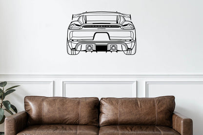 718 Cayman GT4 RS Rear View - Metal Wall Art - Metal Art