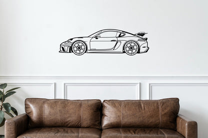 718 Cayman GT4 RS - Side View - Metal Wall Art