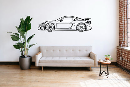 718 Cayman GT4 RS - Side View - Metal Wall Art