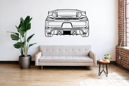 718 Cayman GT4 RS Rear View - Metal Wall Art - Metal Art