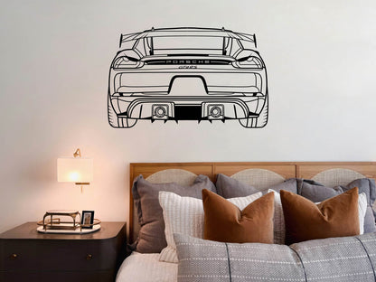 718 Cayman GT4 RS Rear View - Metal Wall Art - Metal Art