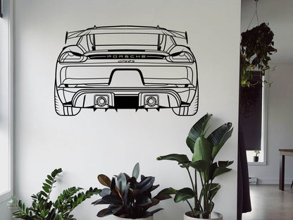 718 Cayman GT4 RS Rear View - Metal Wall Art - Metal Art