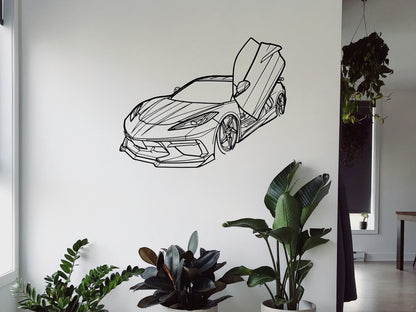 Corvette C8 Angle - Metal Wall Art