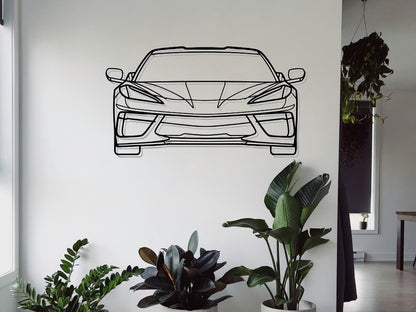 Corvette C8 Front - Metal Wall Art