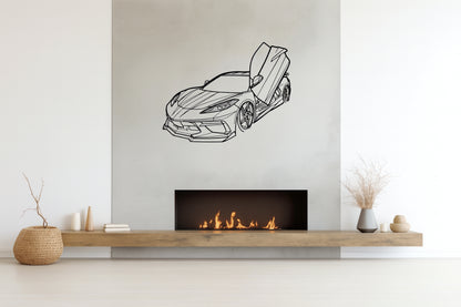 Corvette C8 Angle - Metal Wall Art
