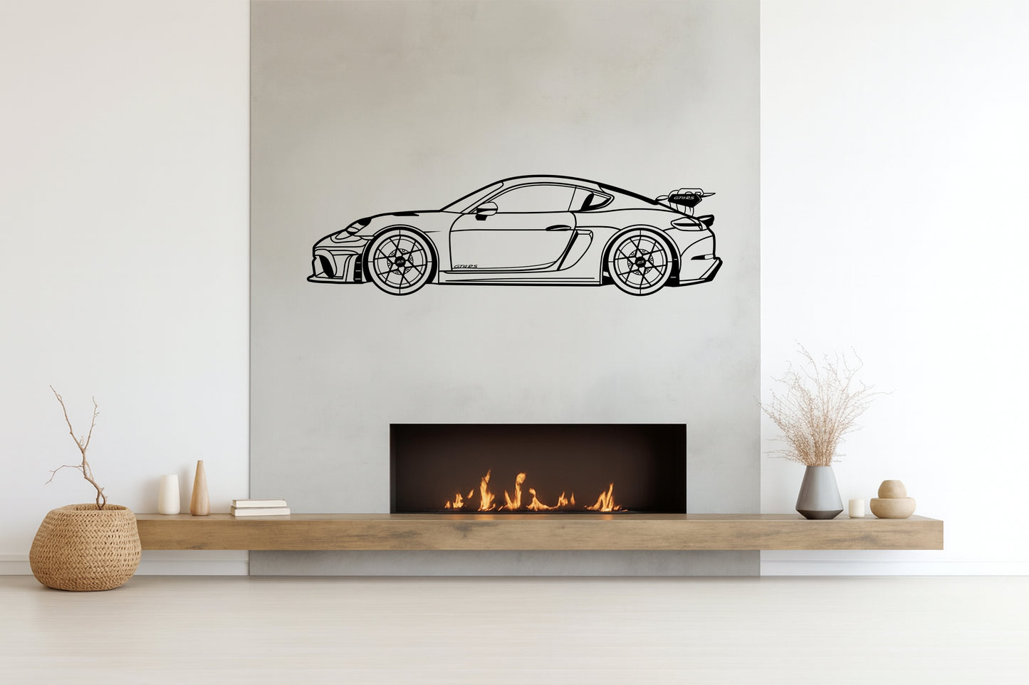 718 Cayman GT4 RS - Side View - Metal Wall Art