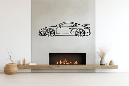 718 Cayman GT4 RS - Side View - Metal Wall Art